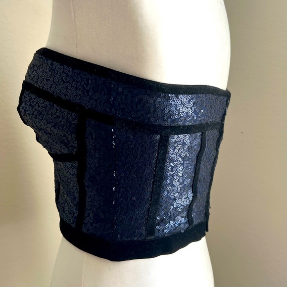 Tadashi Shoji Sequin/Velvet Tube Top - Picture 3 of 7